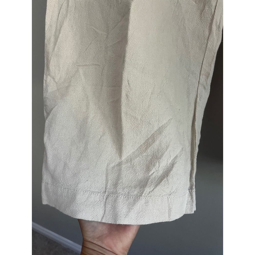 J. Jill Pure Linen Cropped Pants Sea Salt Beige Petite Large LP NWT 062072 - Picture 6 of 15